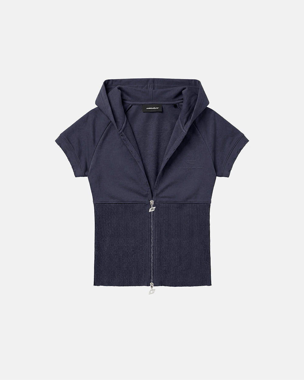 HOODED BABY ZIP TEE DARK GREY - Cold Culture
