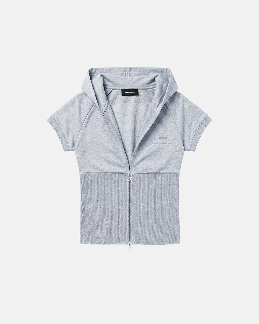 HOODED BABY ZIP TEE HEATHER GREY - Cold Culture