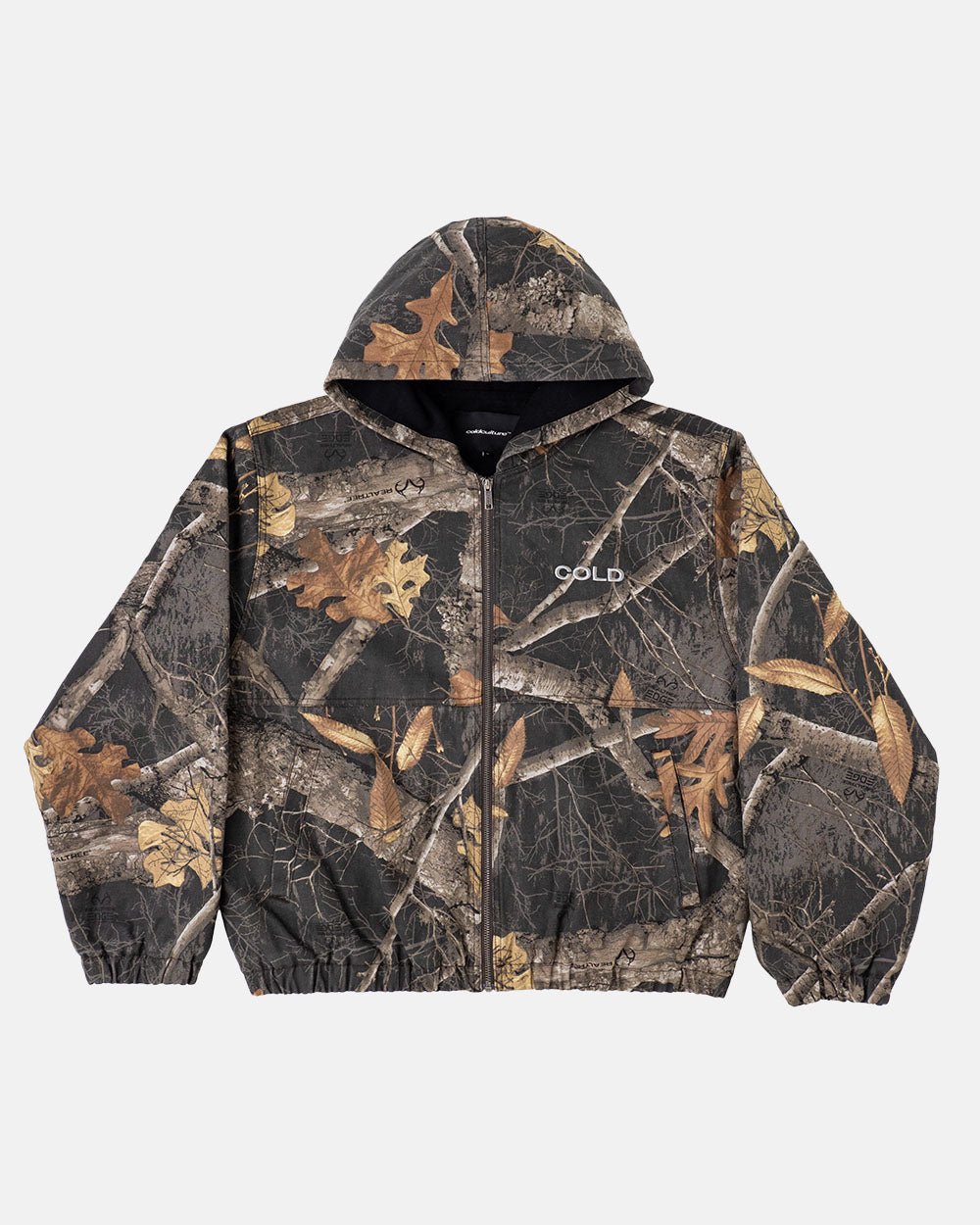 HOODED JACKET REALTREE BLACK - COLD CULTURE