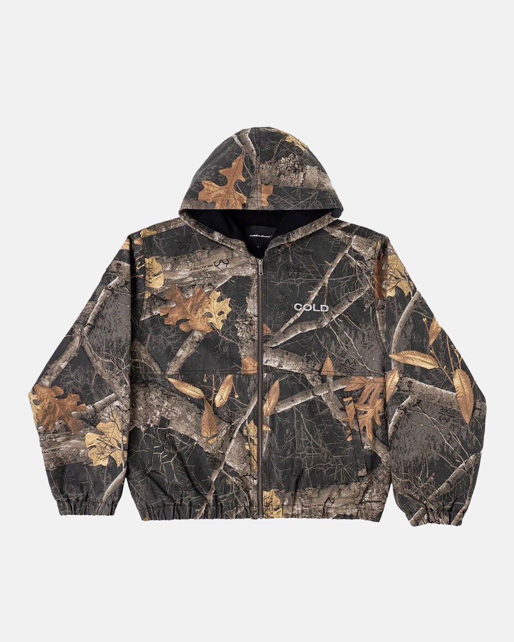 HOODED JACKET REALTREE BLACK - Cold Culture