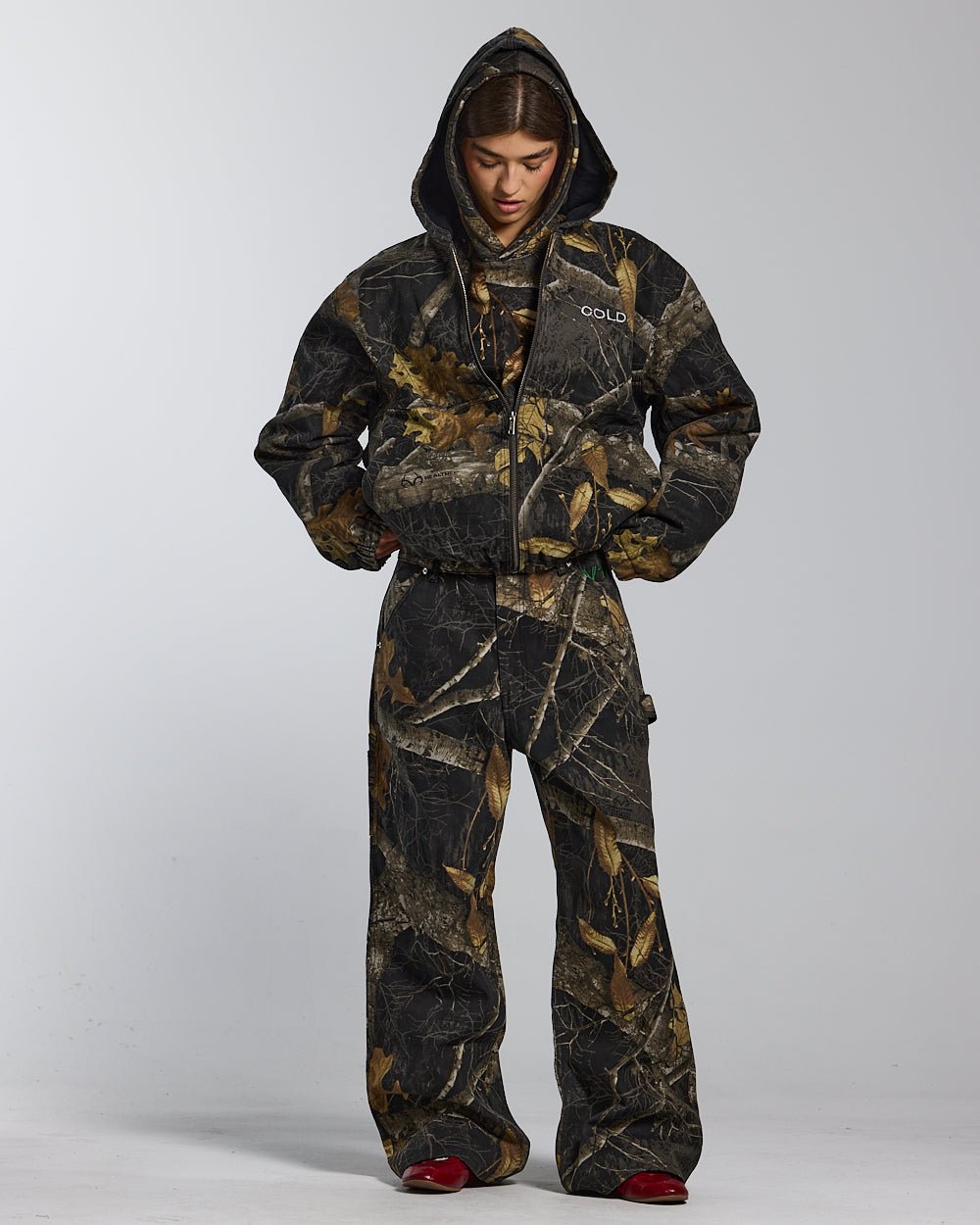 HOODED JACKET REALTREE BLACK - COLD CULTURE