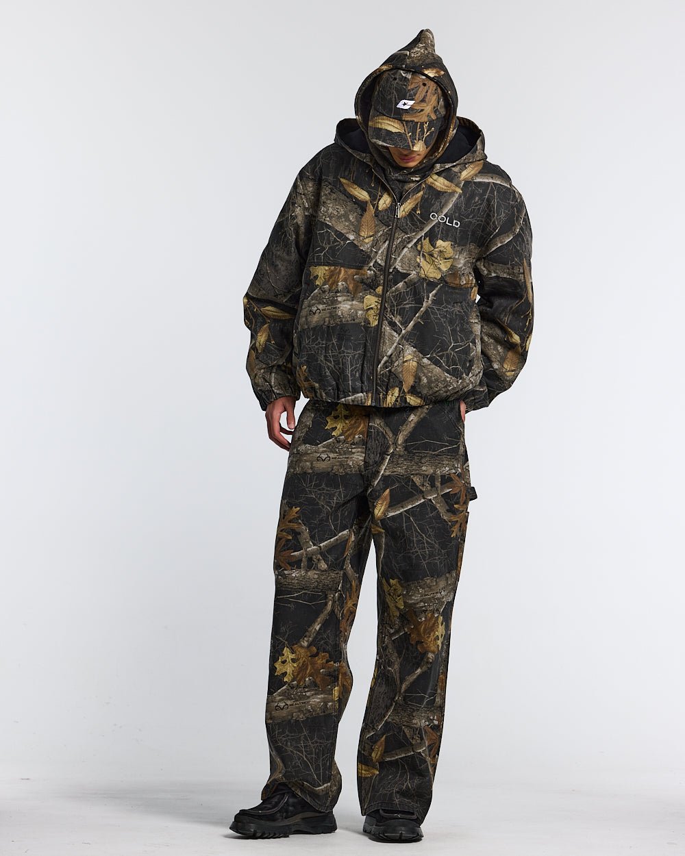 HOODED JACKET REALTREE BLACK - COLD CULTURE