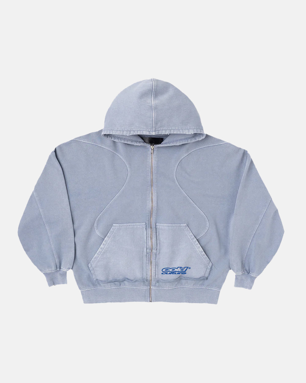 SHAPES ZIP HOODIE +WASHED COOL BLUE