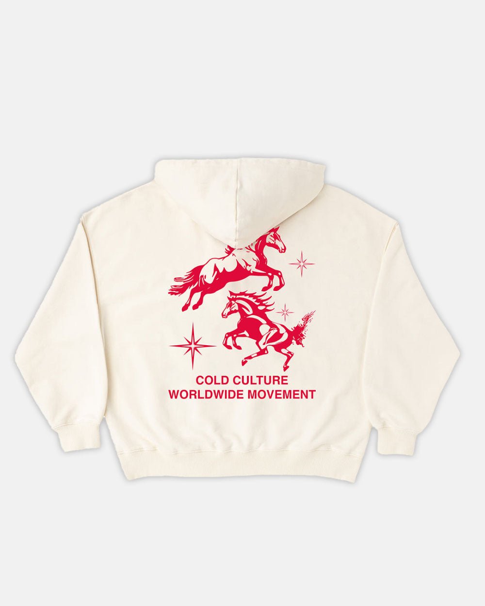 HORSES HOODIE IVORY WHITE - COLD CULTURE