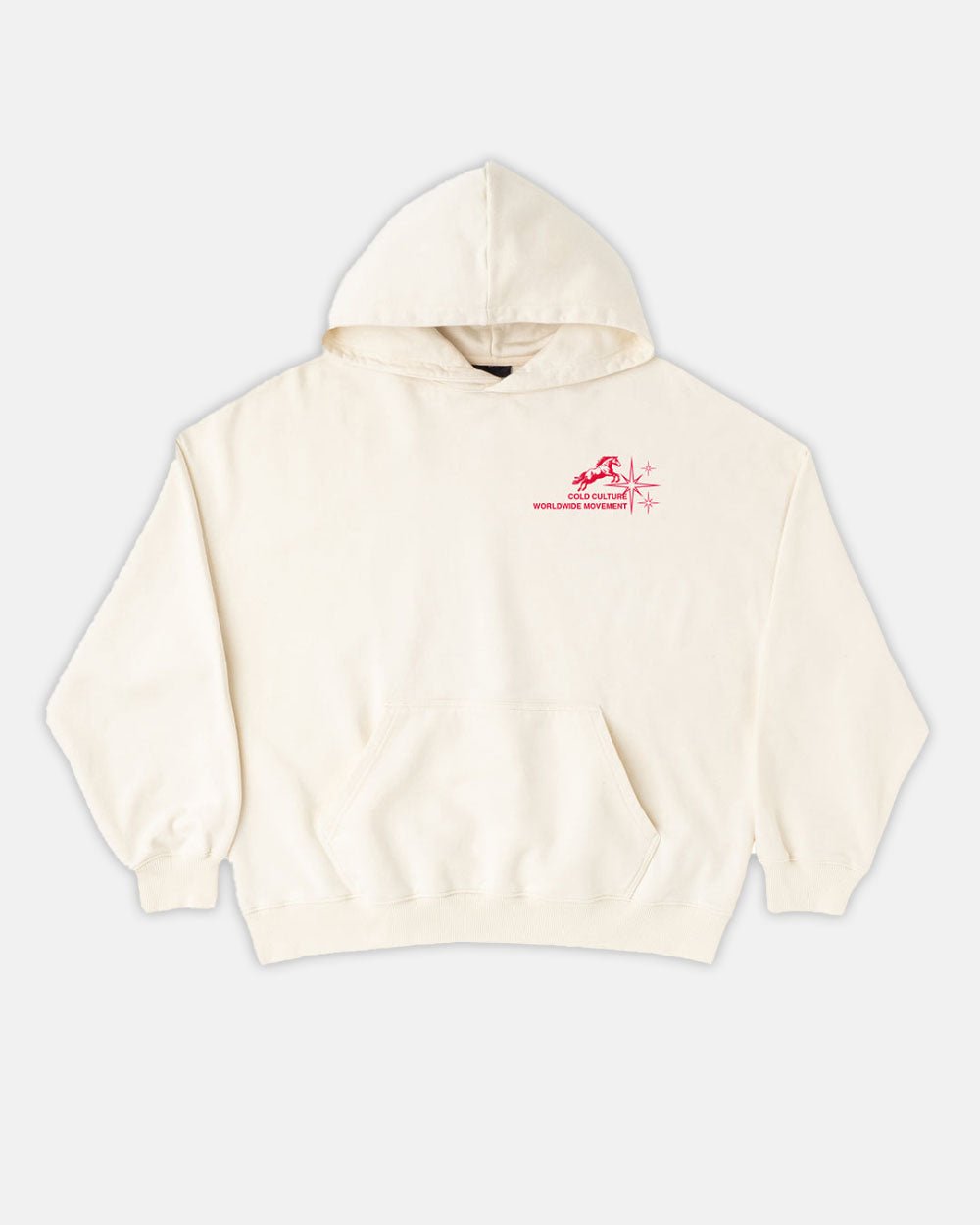 HORSES HOODIE IVORY WHITE - COLD CULTURE