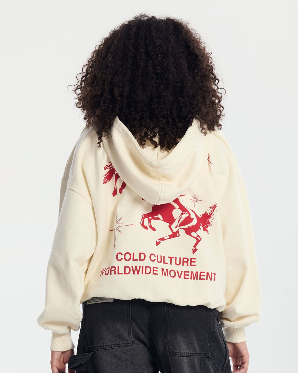 HORSES HOODIE IVORY WHITE - COLD CULTURE