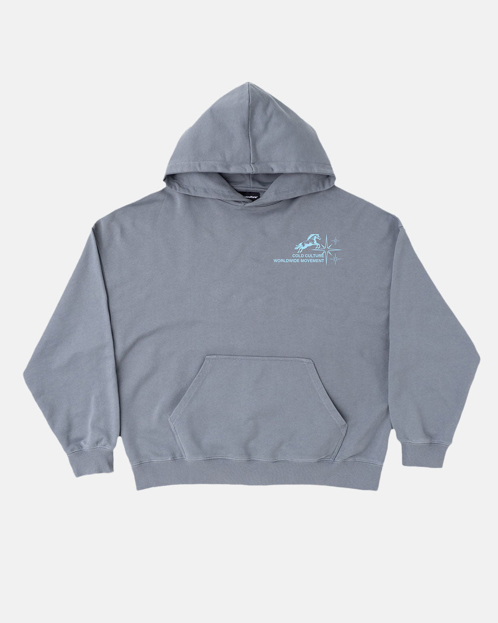 HORSES HOODIE MEDIUM BLUE - COLD CULTURE