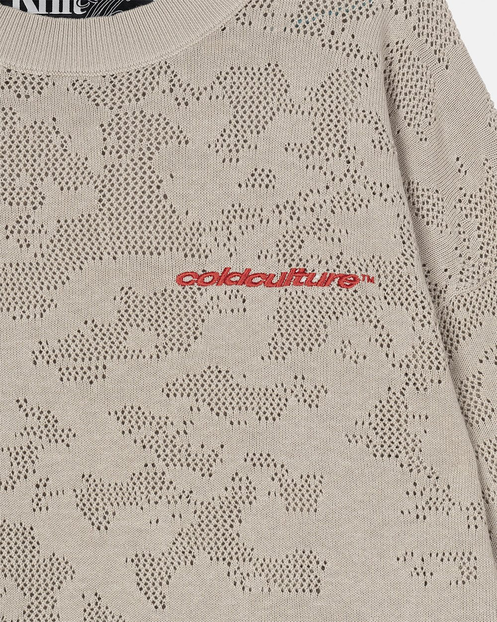 HURRACAINE LONGSLEEVE KNIT BEIGE - Cold Culture
