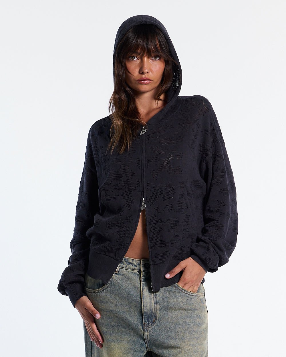HURRACAINE ZIP KNIT BLACK - Cold Culture