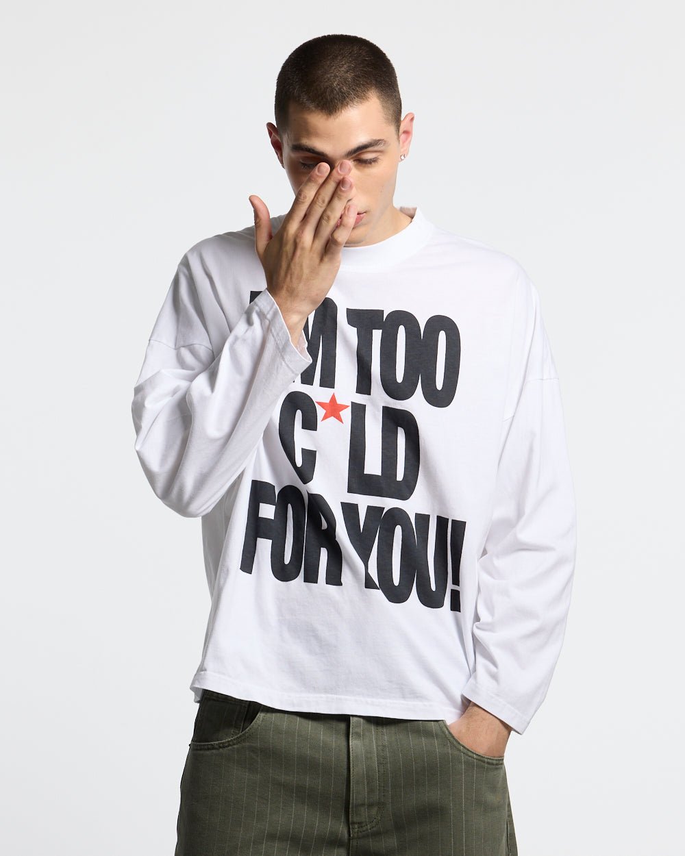 IM TOO COLD LONGSLEEVE TEE WHITE - Cold Culture