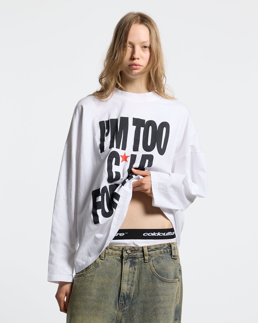 IM TOO COLD LONGSLEEVE TEE WHITE - Cold Culture
