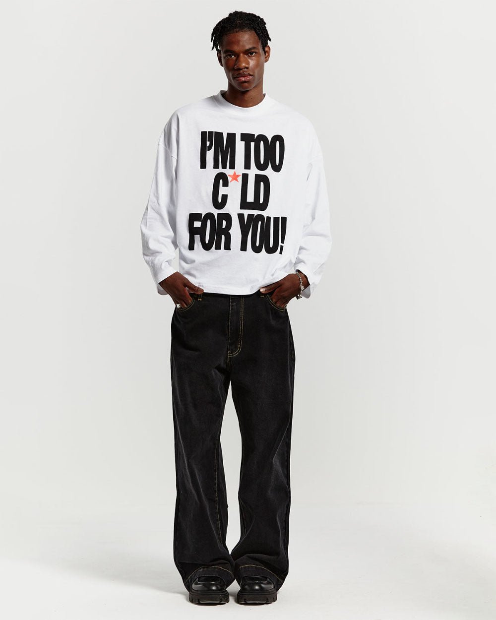 IM TOO COLD LONGSLEEVE TEE WHITE - COLD CULTURE