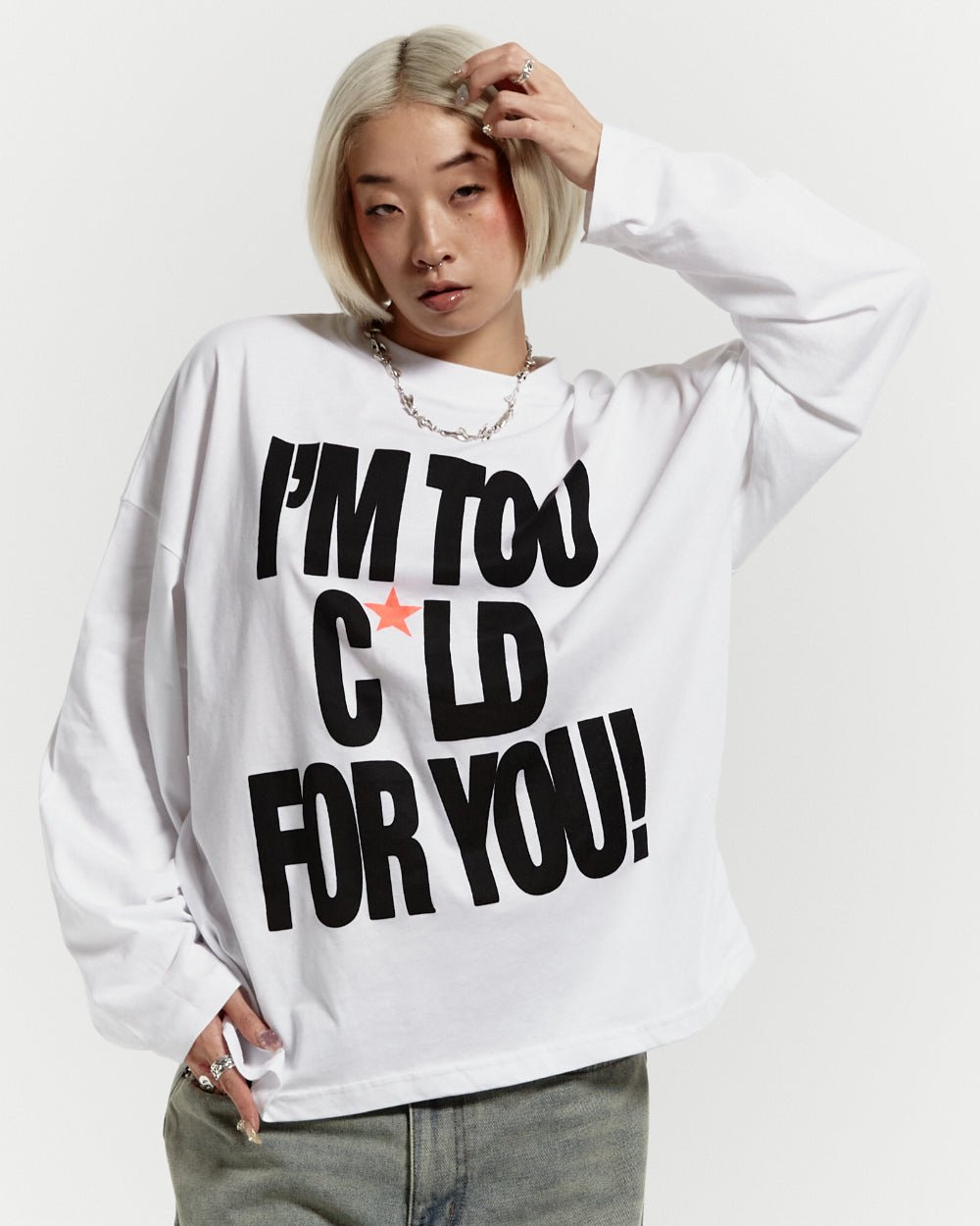 IM TOO COLD LONGSLEEVE TEE WHITE - COLD CULTURE