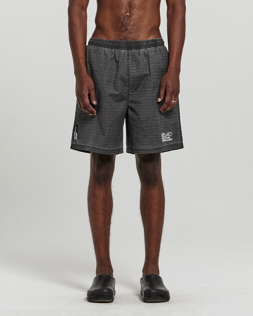 INDUSTRIAL SWIM SHORTS BLACK DYED - COLD CULTURE