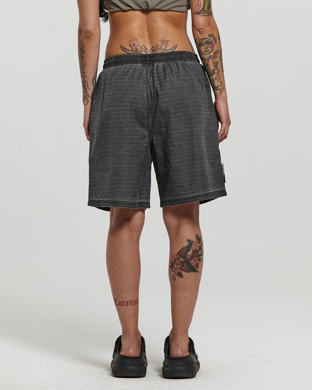 INDUSTRIAL SWIM SHORTS BLACK DYED - COLD CULTURE