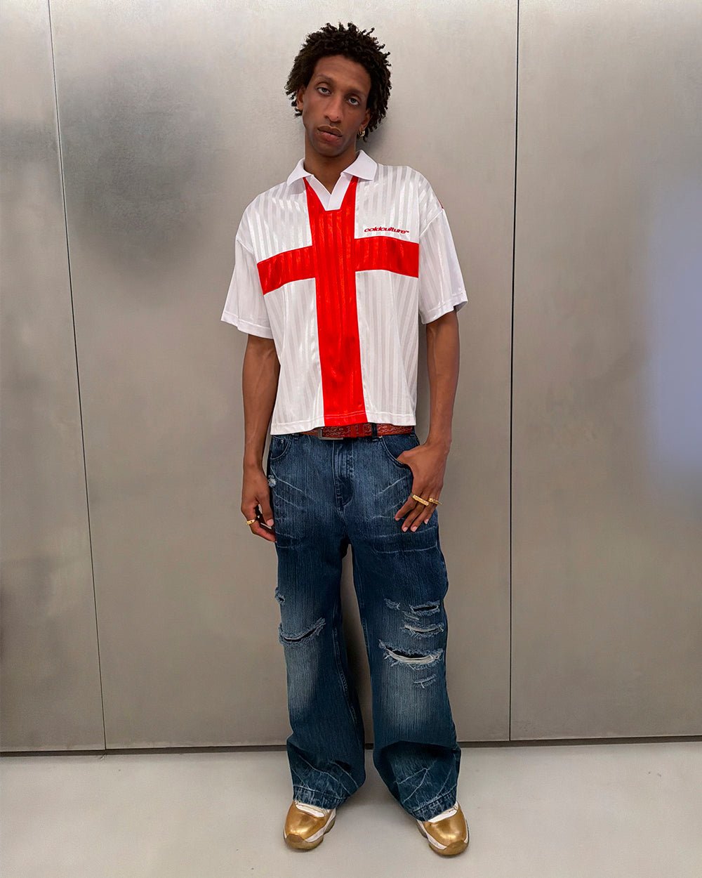 JR FOLKS POLO WHITE - Cold Culture