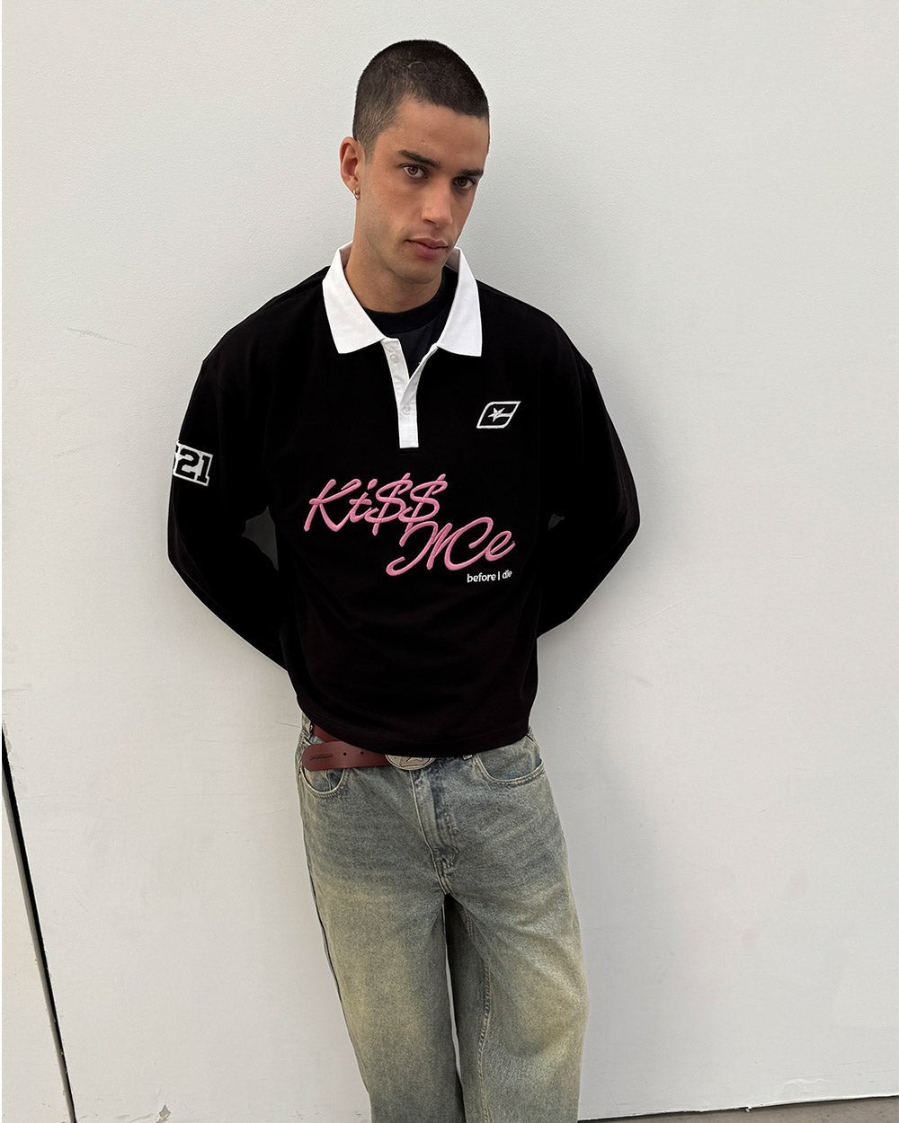 KISS ME POLO BLACK & PINK - Cold Culture