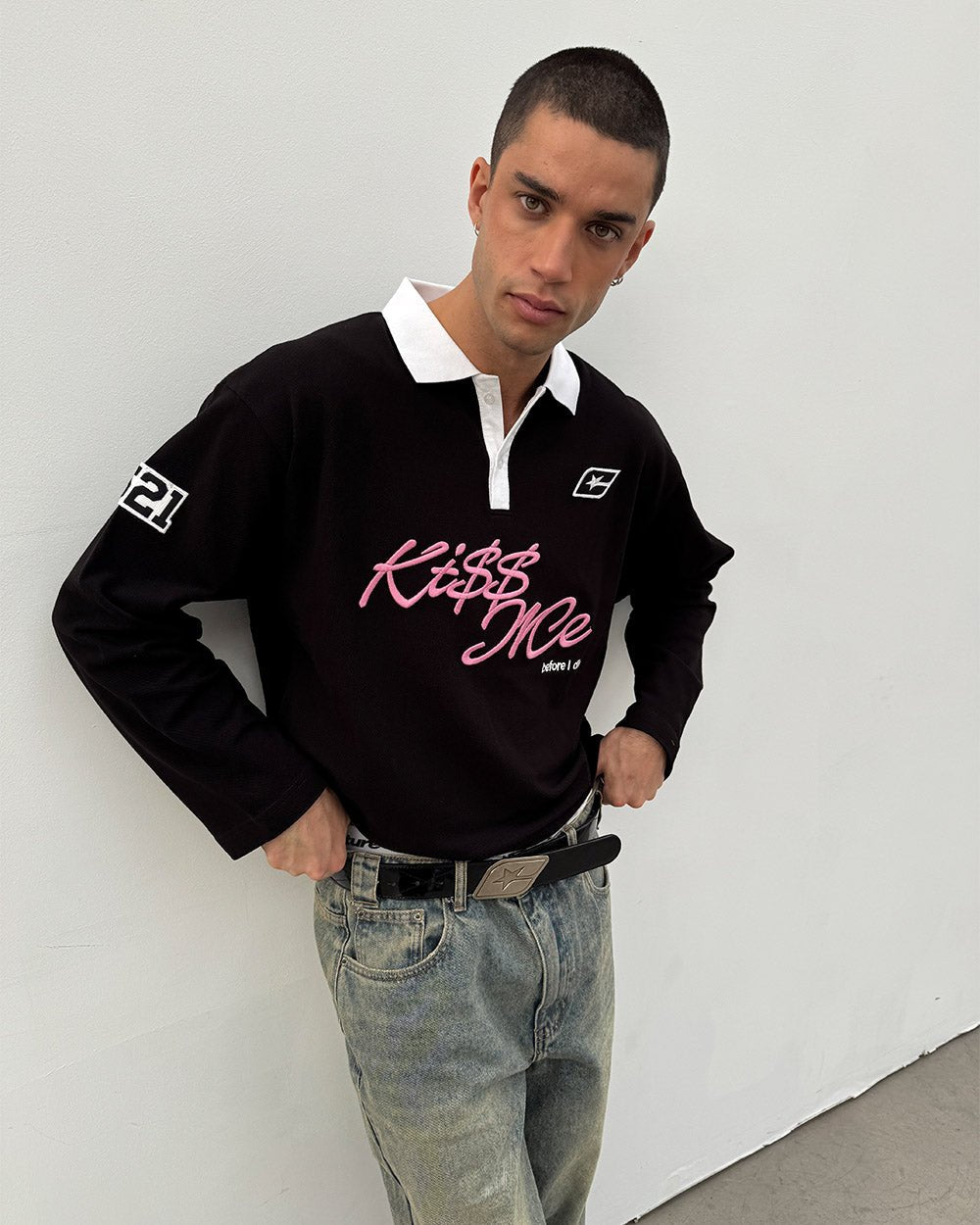 KISS ME POLO BLACK & PINK - Cold Culture