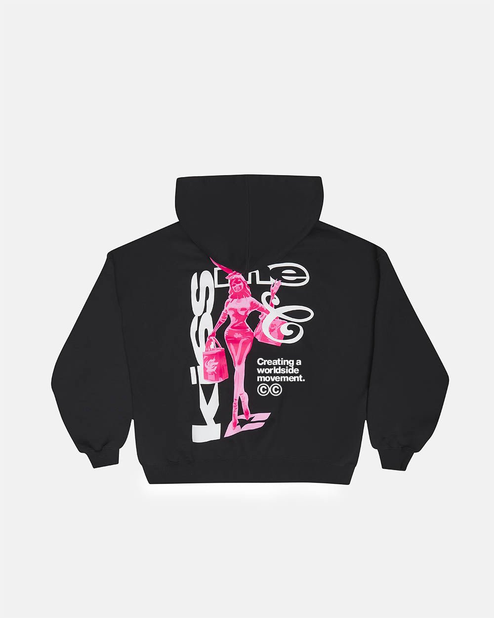 KISS THE BUNNY HOODIE BLACK - COLD CULTURE