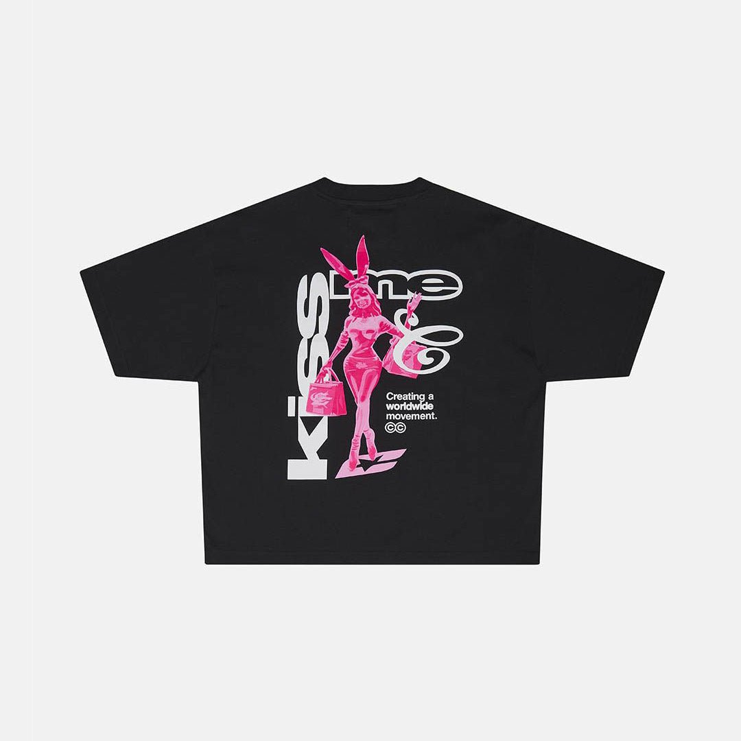 KISS THE BUNNY TEE BLACK - Cold Culture