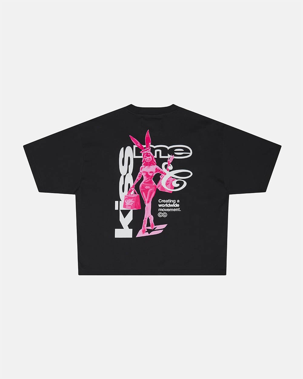 KISS THE BUNNY TEE BLACK - COLD CULTURE