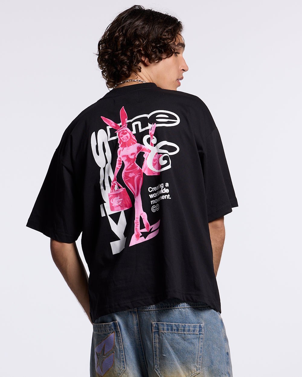 KISS THE BUNNY TEE BLACK - COLD CULTURE