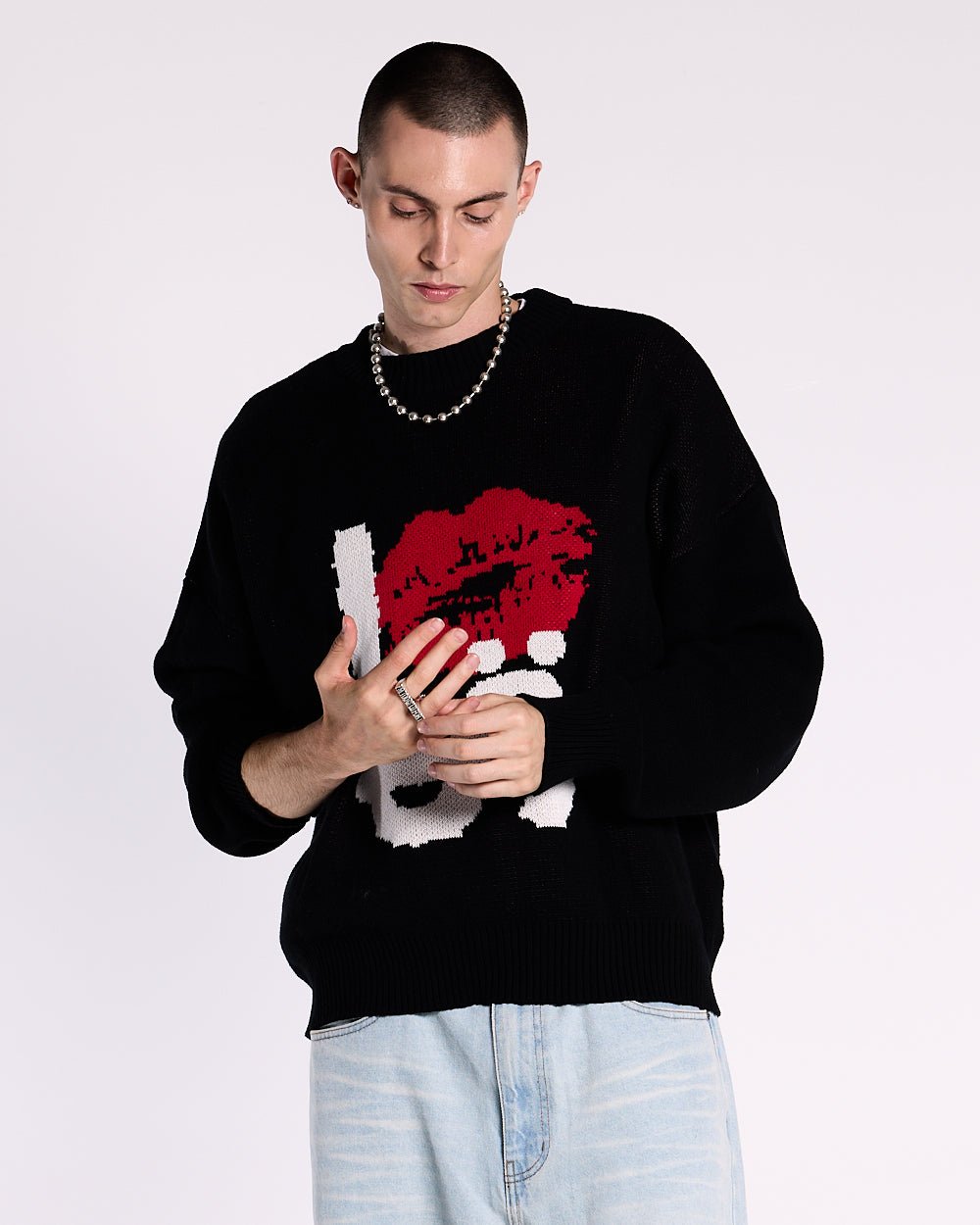 KISSES AND DOLLAR KNIT BLACK - COLD CULTURE