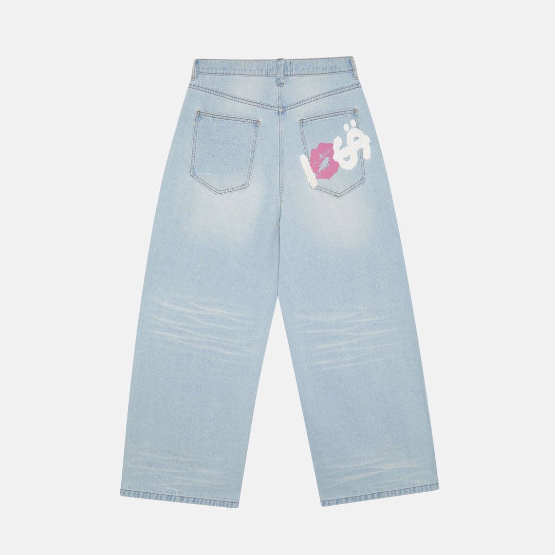 KISSES AND DOLLARS PANTS BLUE DENIM - Cold Culture