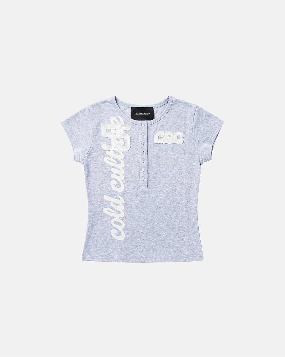 LACE BABY TEE HEATHER GREY