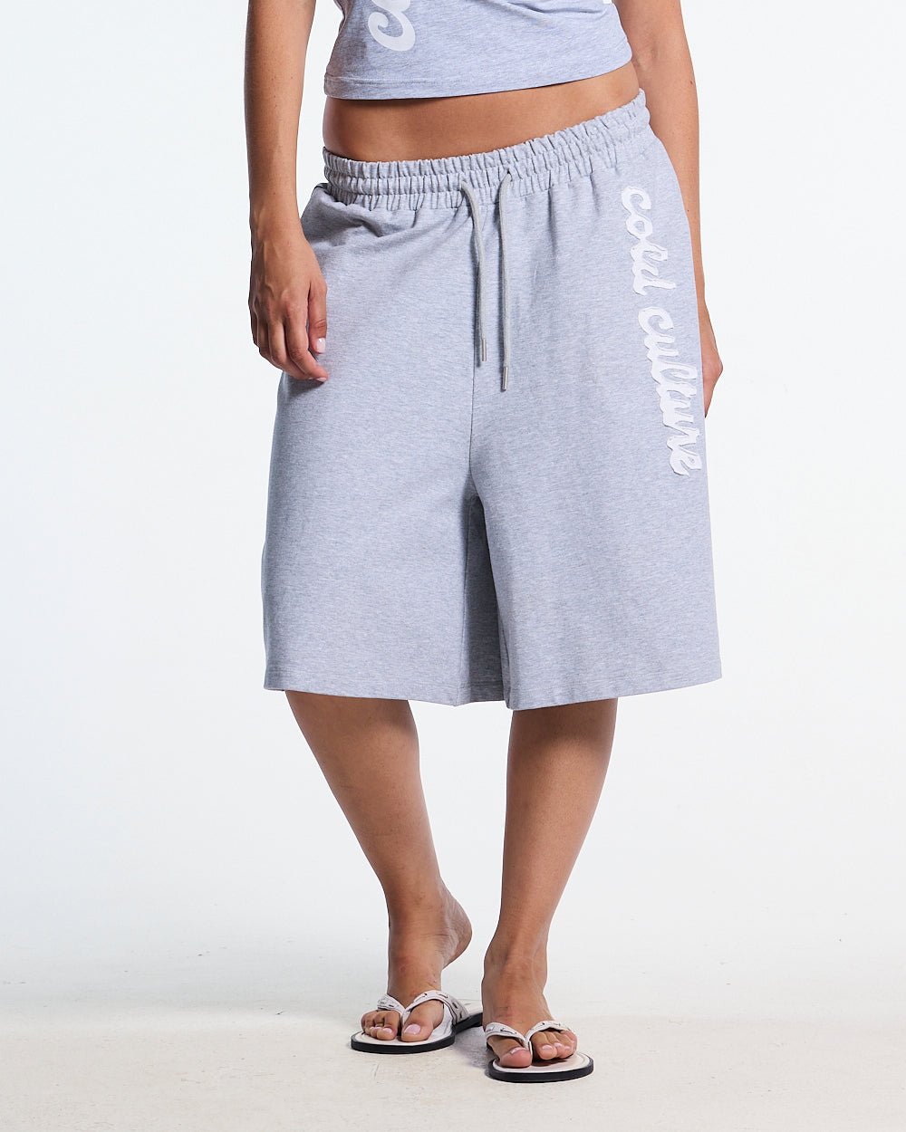 LACE SWEATSHORTS HEATHER GREY - DELAYED DELIVERY - Cold Culture