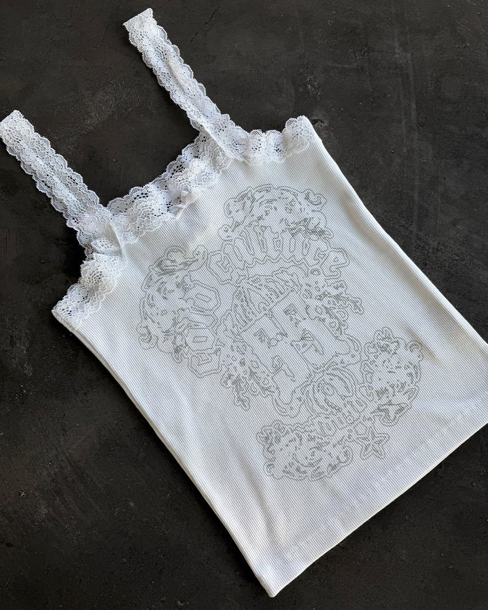 LACE TANK TOP WHITE - Cold Culture