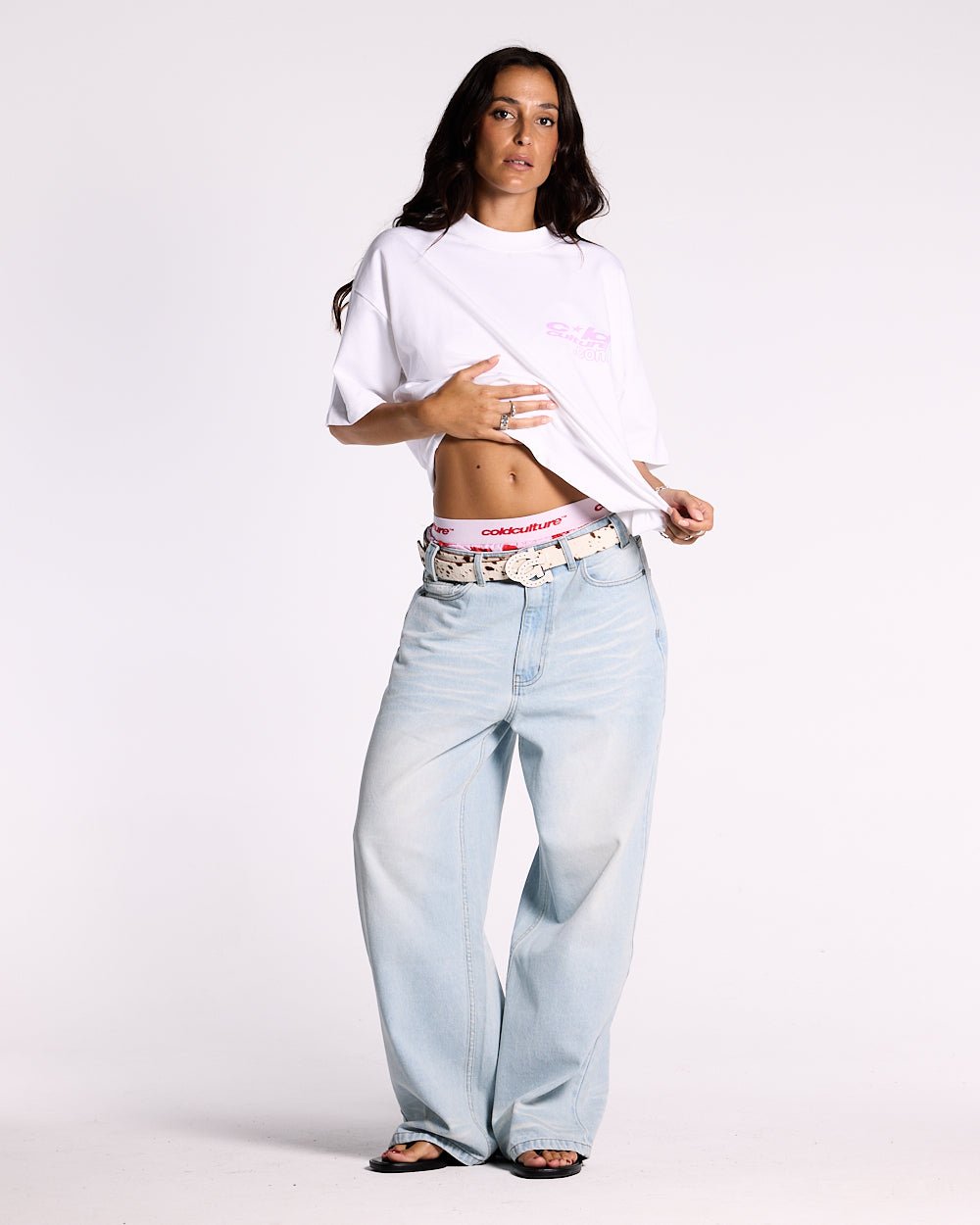 LACE UP TEE WHITE - COLD CULTURE