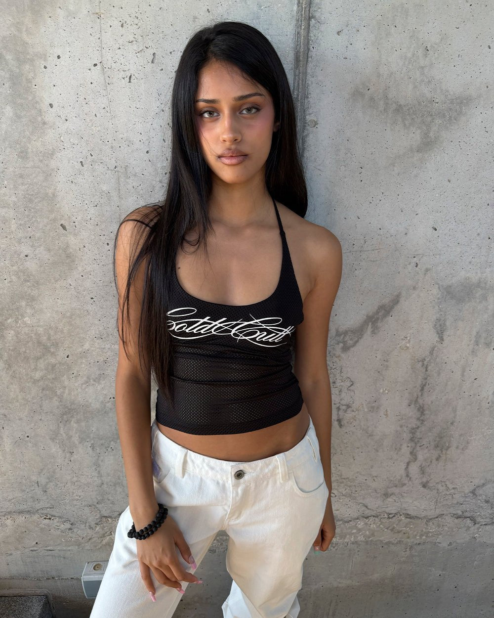 LADY C MESH TOP BLACK - Cold Culture