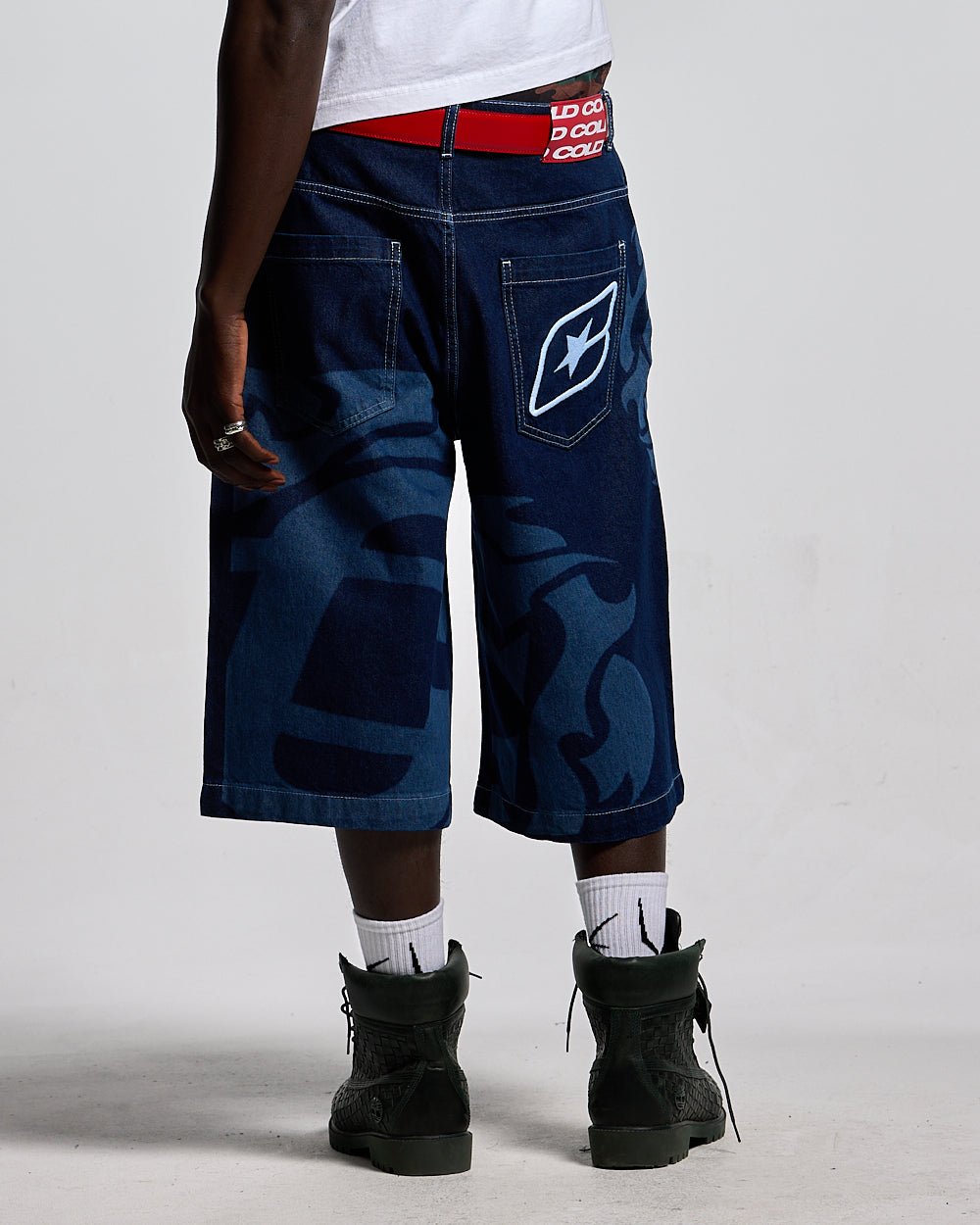 LASER DENIM BLUE JORTS - COLD CULTURE