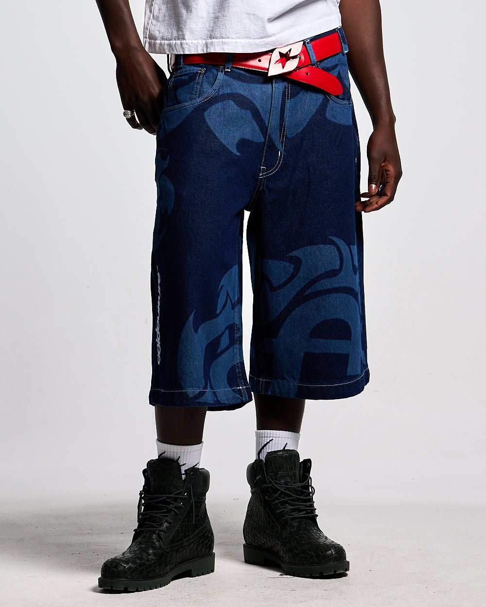 LASER DENIM BLUE JORTS - COLD CULTURE