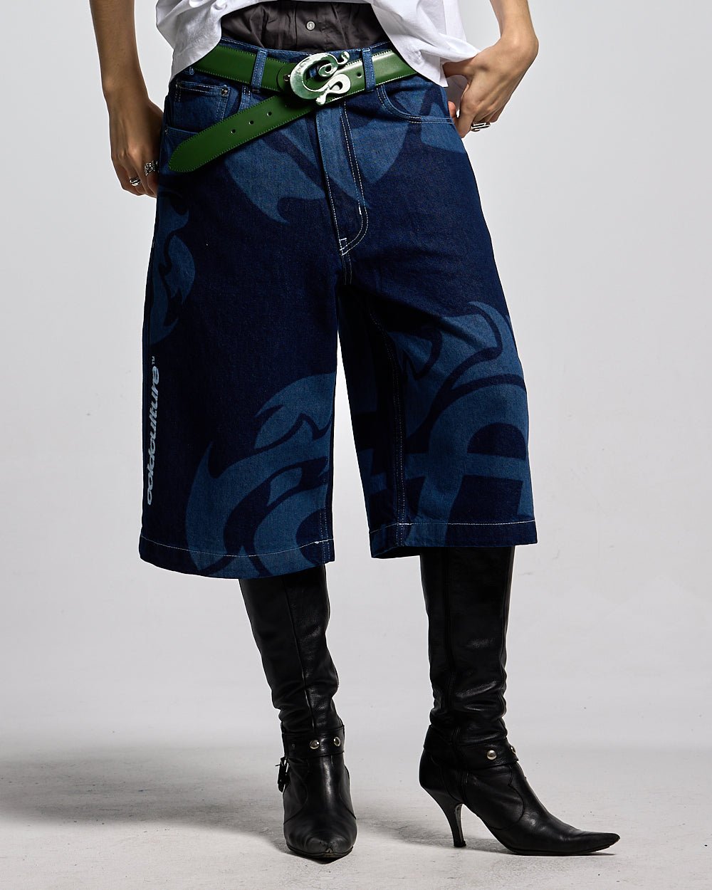 LASER DENIM BLUE JORTS - COLD CULTURE