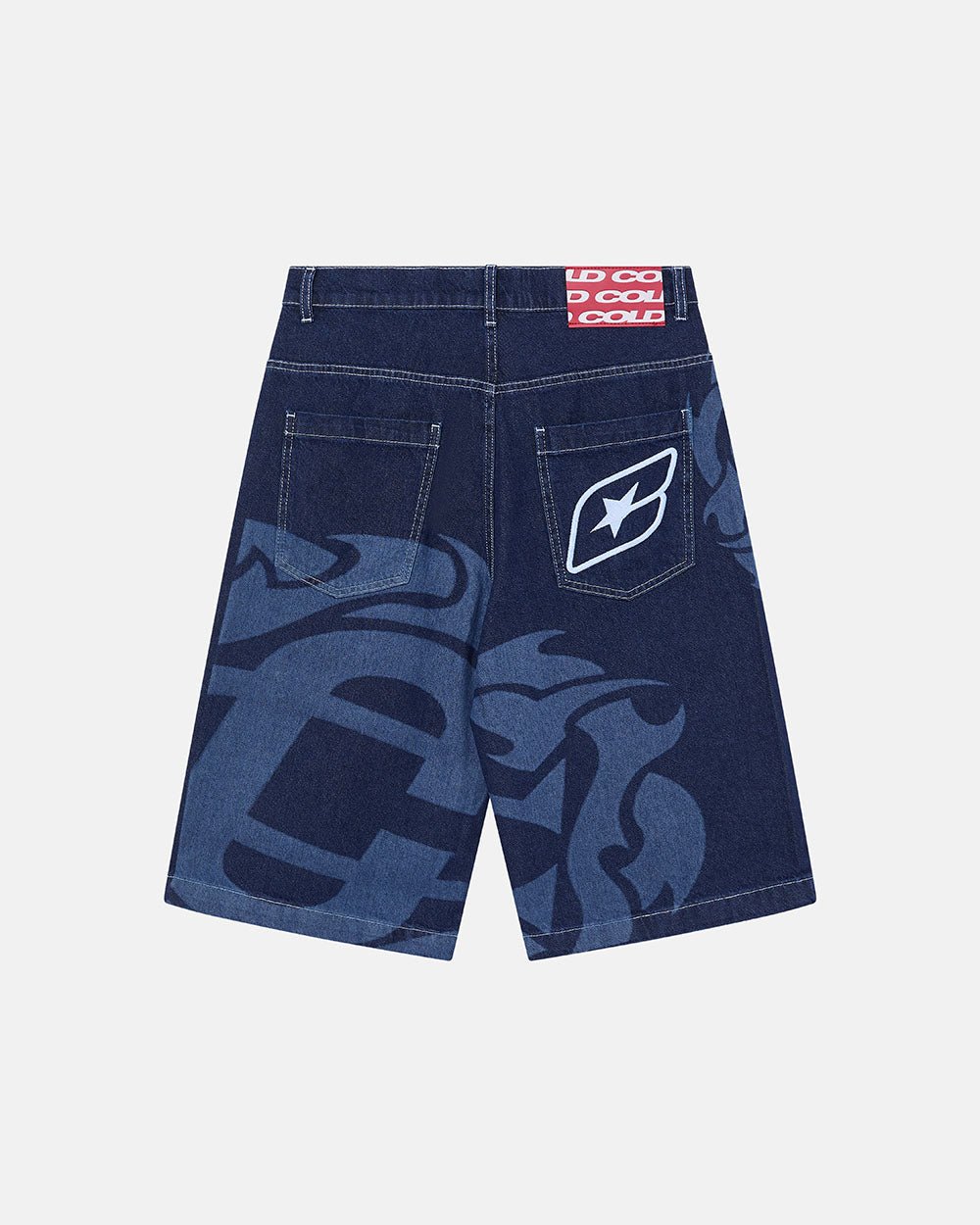 LASER DENIM BLUE JORTS - COLD CULTURE