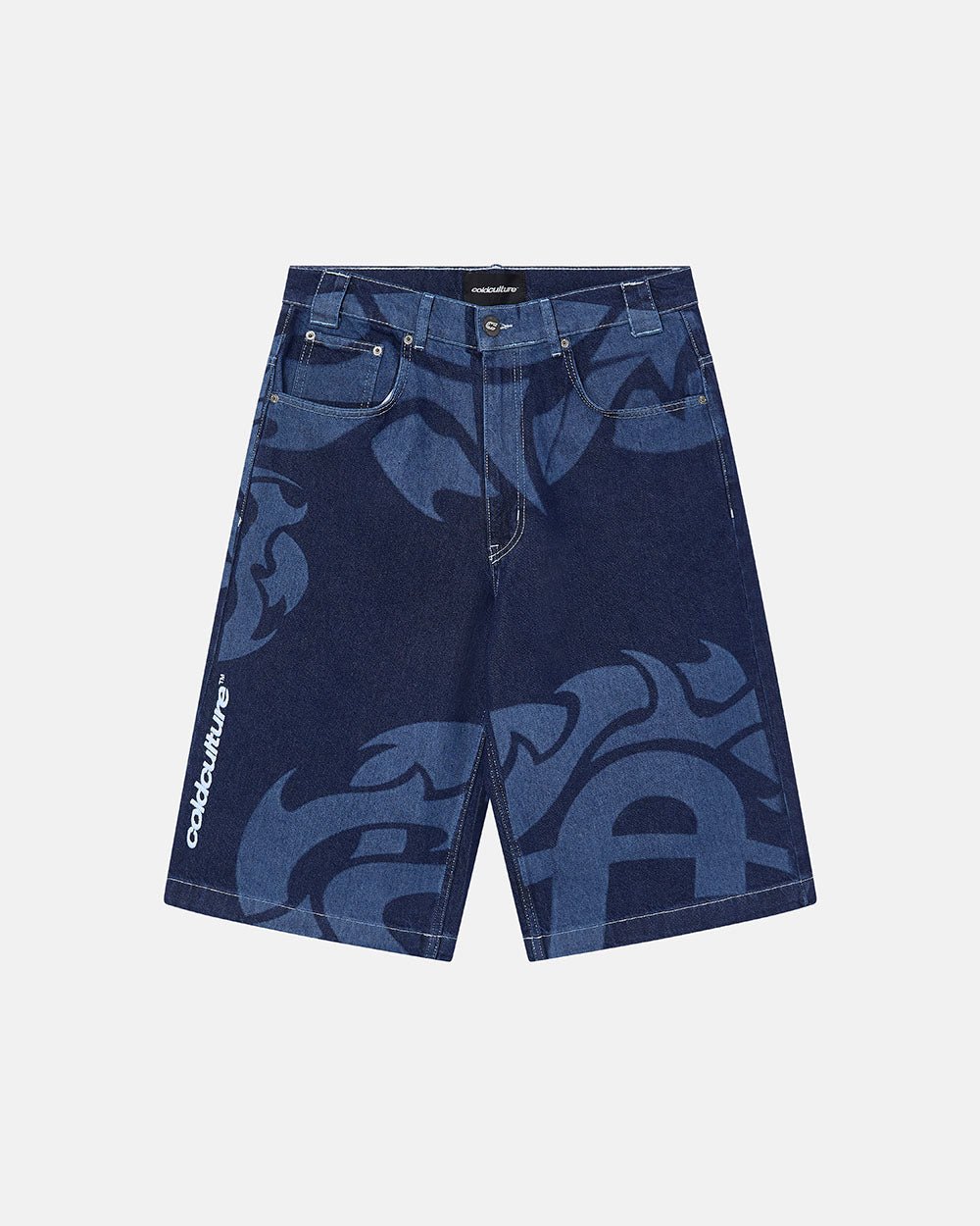 LASER DENIM BLUE JORTS - COLD CULTURE