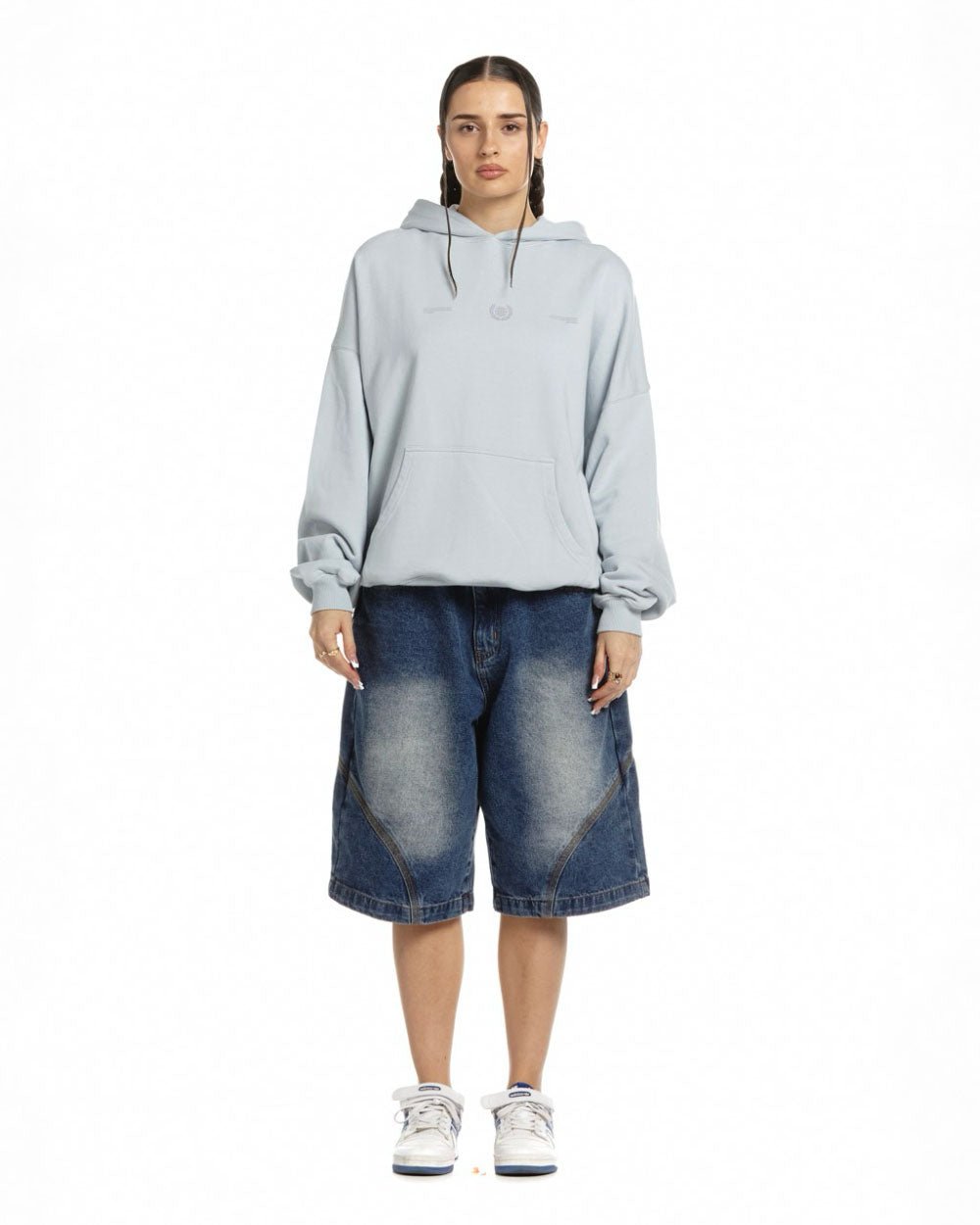 LAUREL WORLD HOODIE PALE BLUE - COLD CULTURE