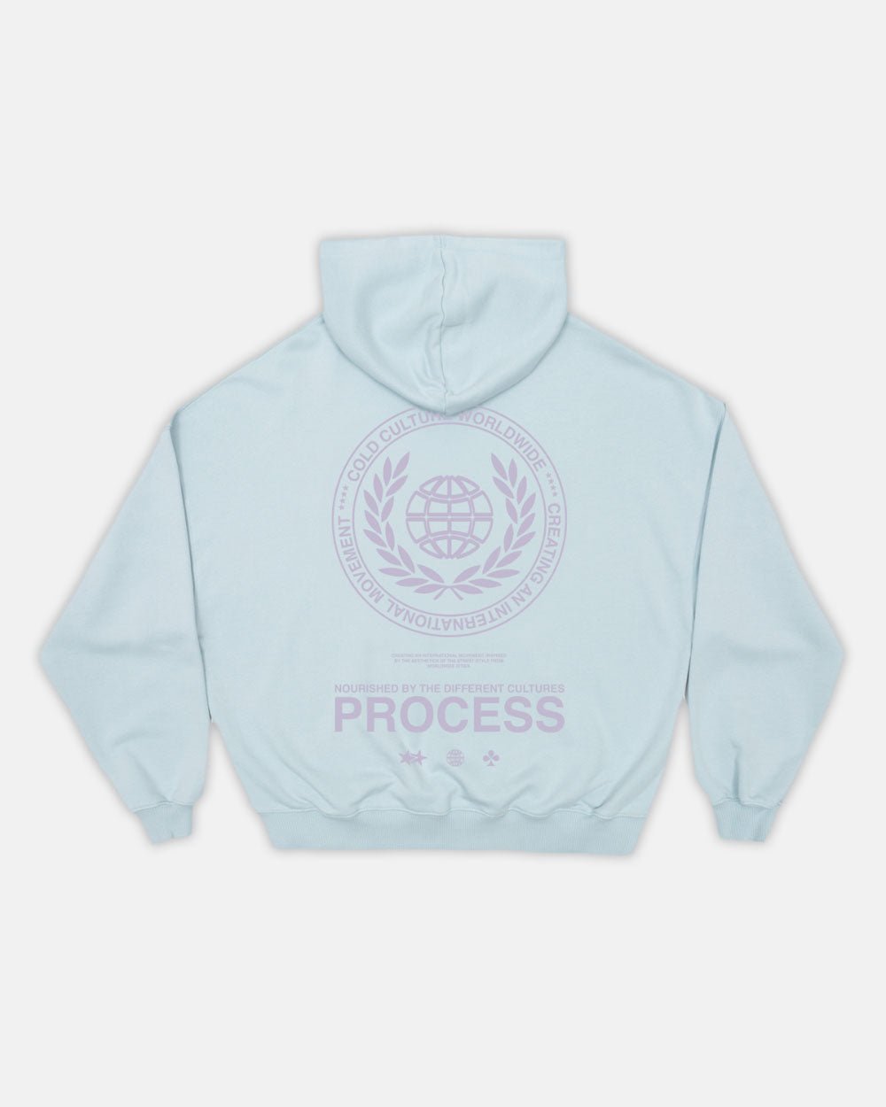 LAUREL WORLD HOODIE PALE BLUE - COLD CULTURE