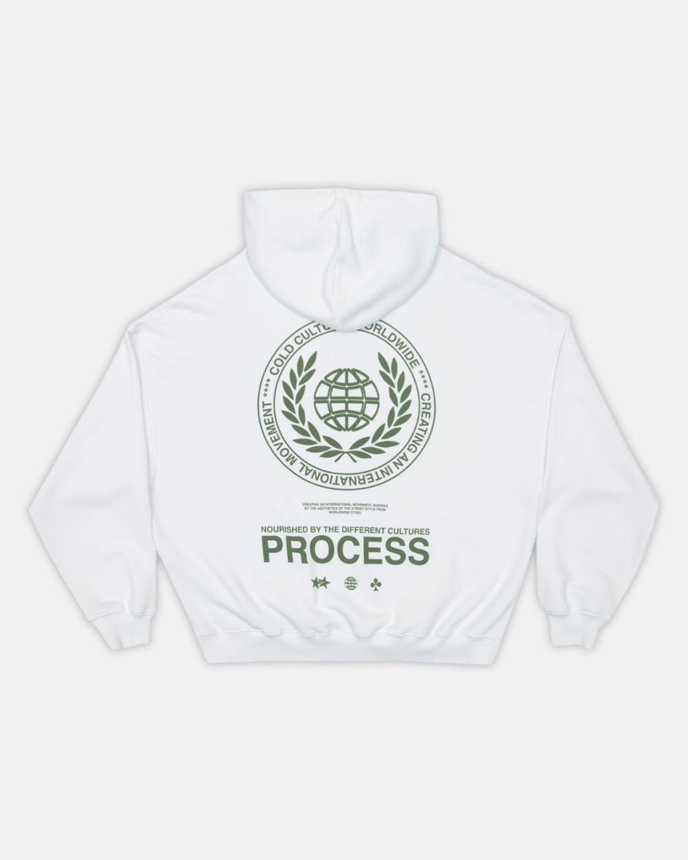 LAUREL WORLD HOODIE WHITE - COLD CULTURE