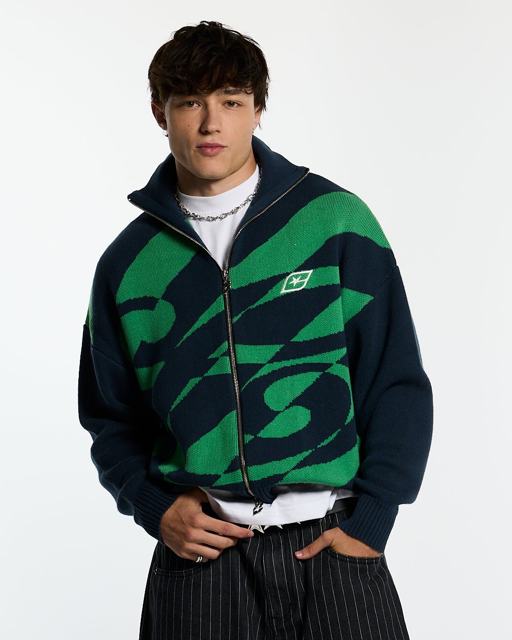 LINES FUSION KNIT GREEN & BLUE - COLD CULTURE