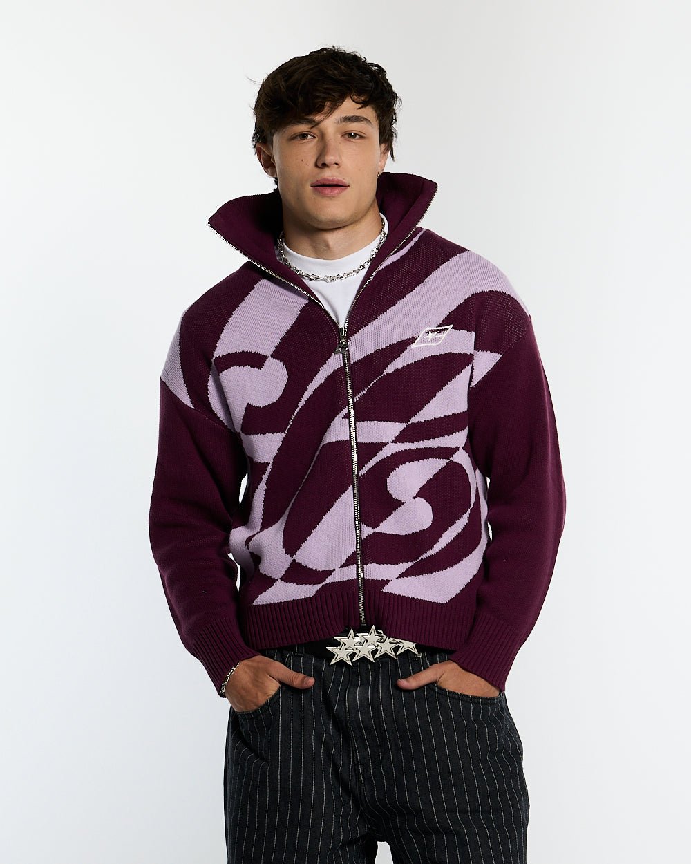 LINES FUSION KNIT PINK & PURPLE - COLD CULTURE