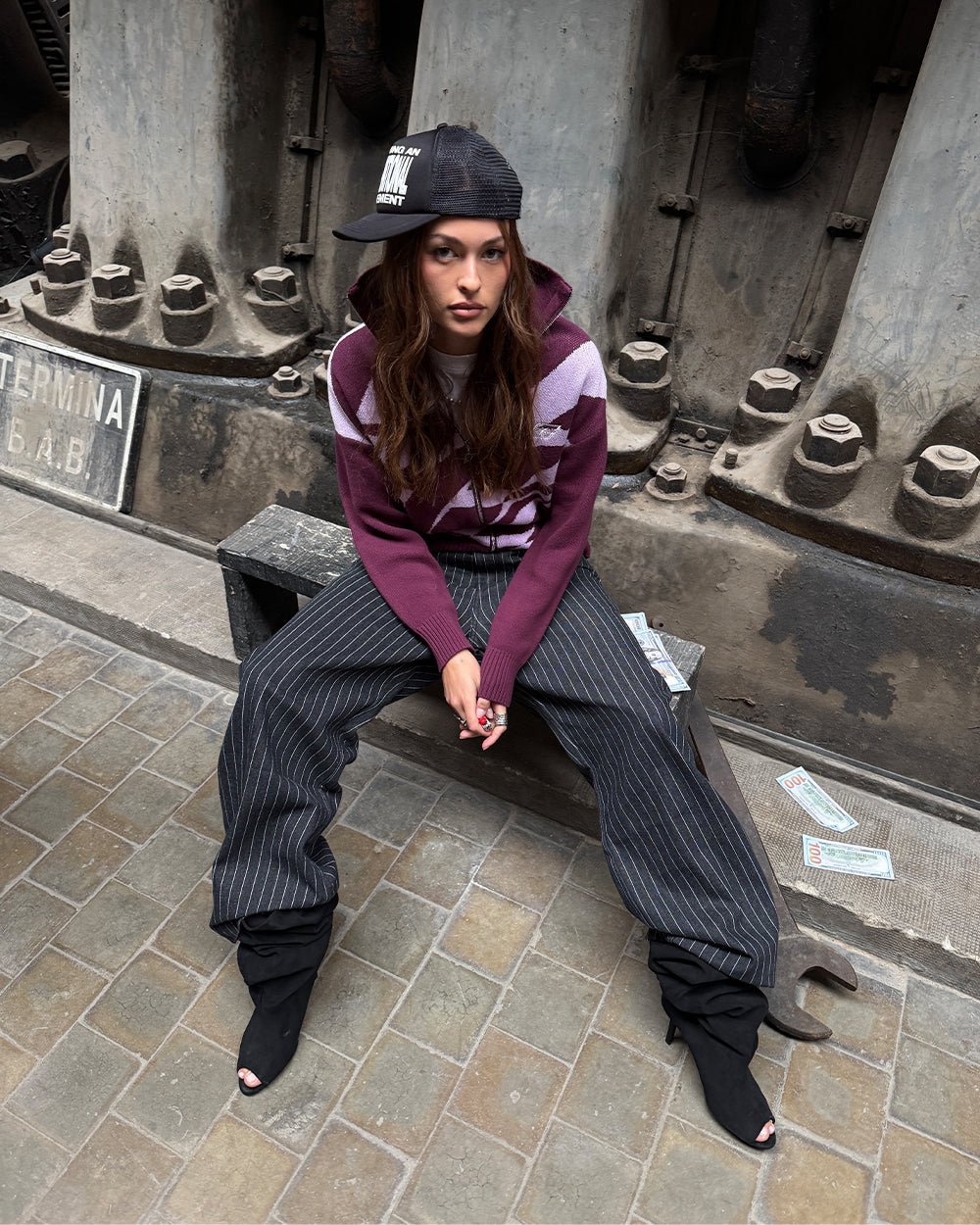 LINES FUSION KNIT PINK & PURPLE - COLD CULTURE