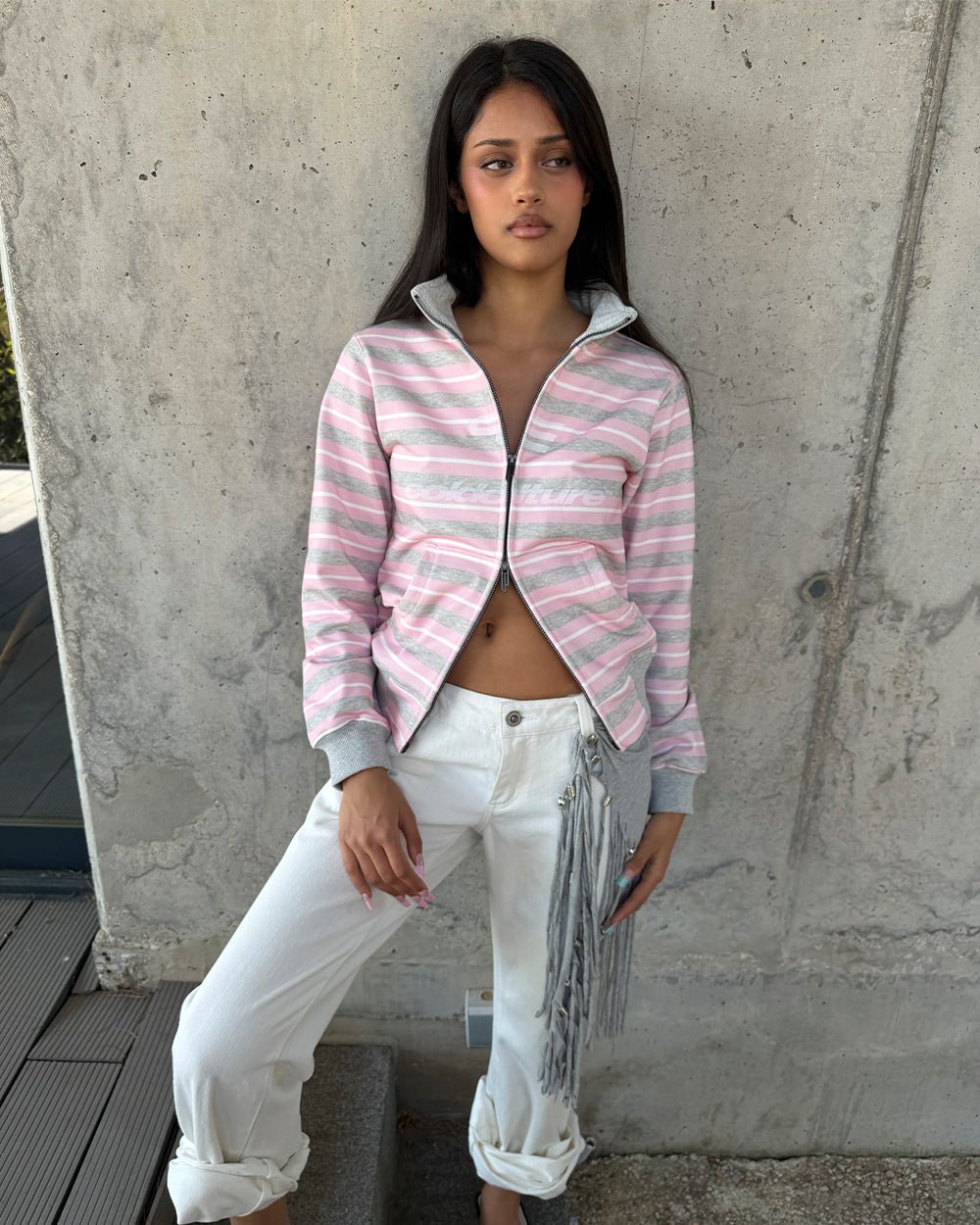 LISA ZIP HOODIE PINK