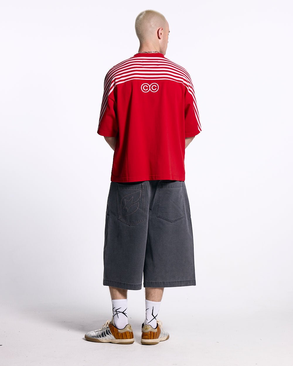 LOLLY HALF STRIPES TEE PINK AND RED - COLD CULTURE