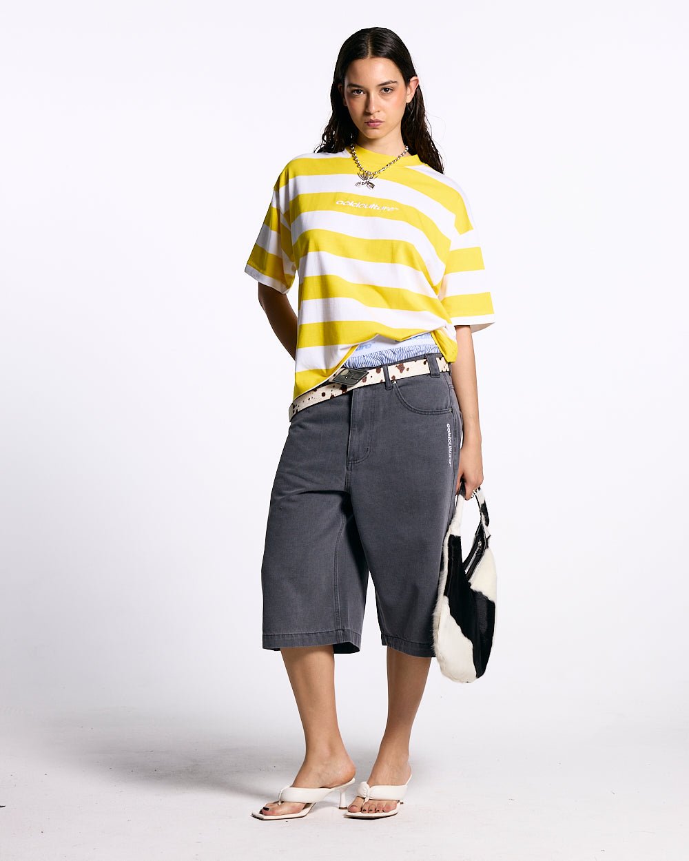 LOLLY ICE TEE WHITE AND YELLOW STRIPES - COLD CULTURE