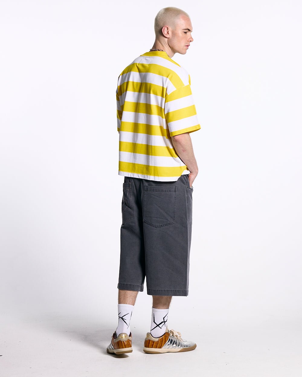 LOLLY ICE TEE WHITE AND YELLOW STRIPES - COLD CULTURE
