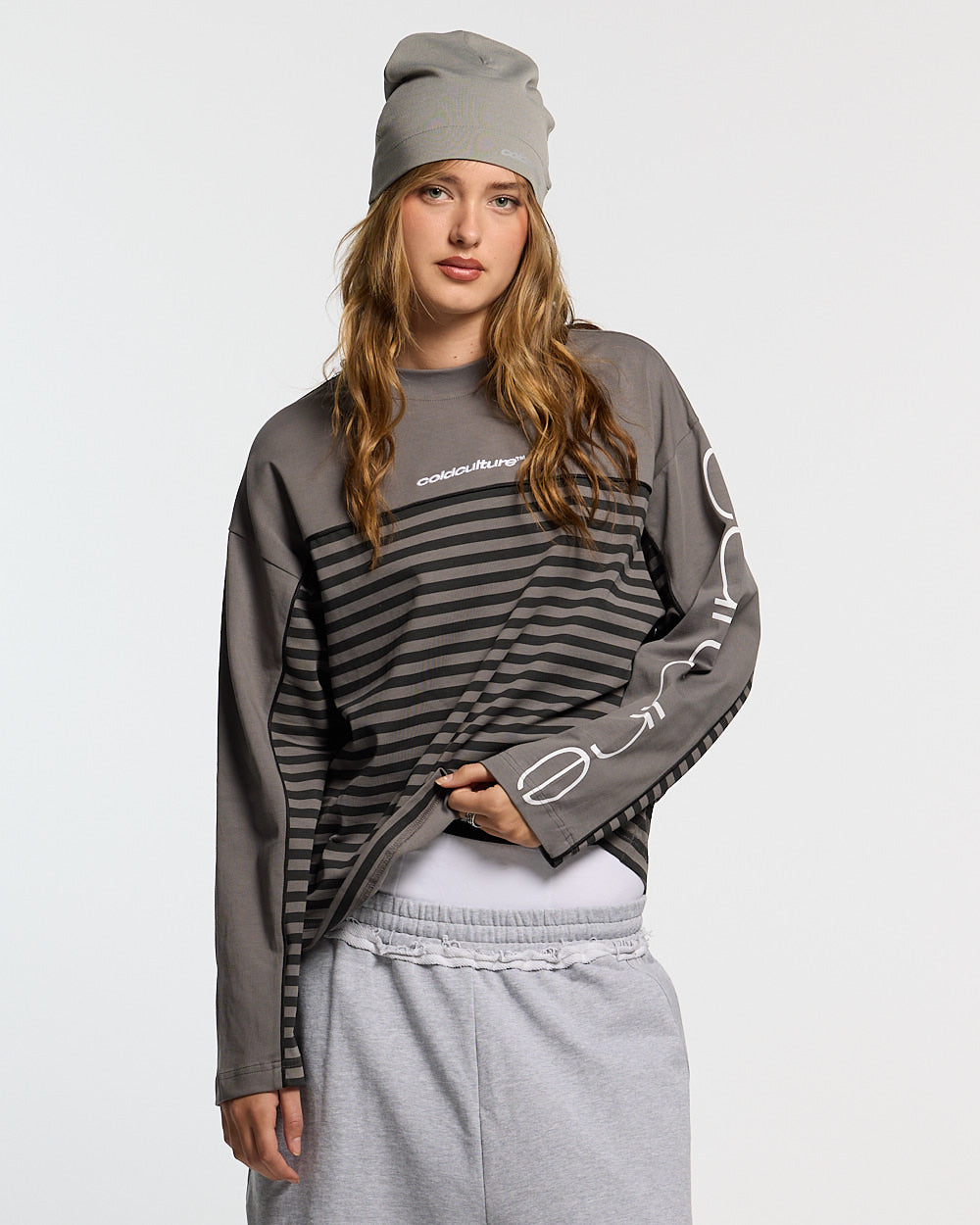 DOUBLE SIDED LONGSLEEVE DARK GREY