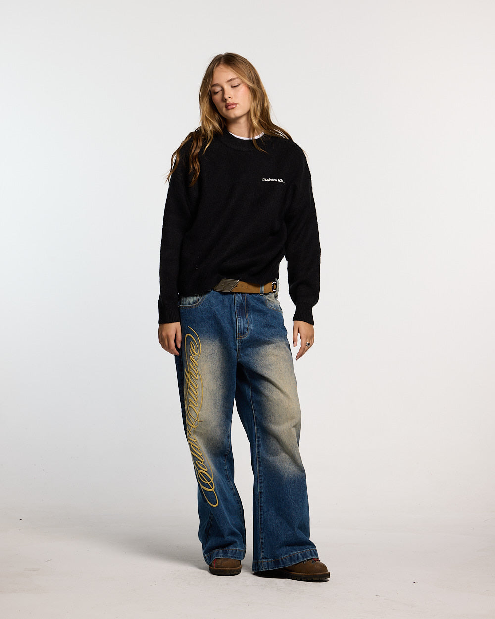 FLUFFY FUR KNIT BLACK